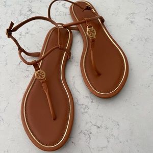 Tory Burch Emmy Flat Sandal Sz 8 Ambra